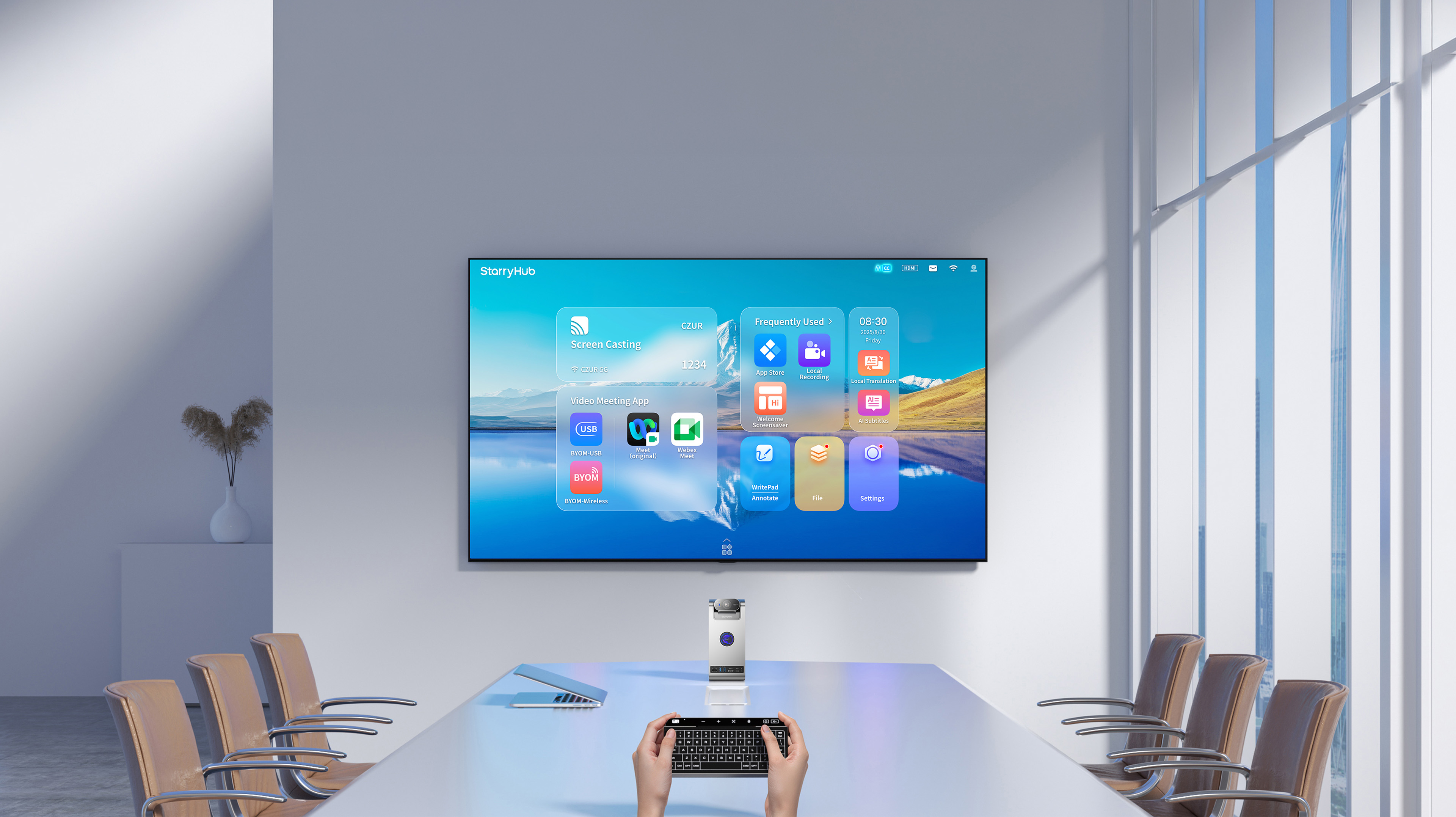Core20 wireless TouchBoard used in a meeting room